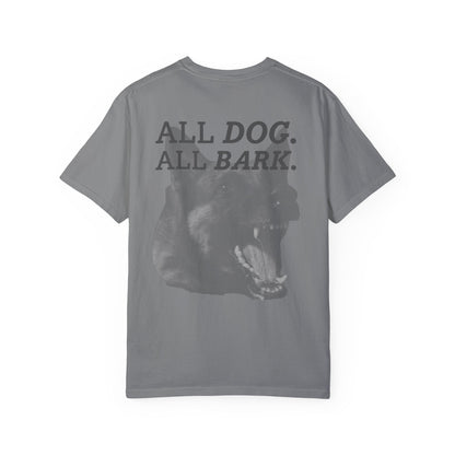Casual Grey T-Shirt w/ Text And Dog Graphic