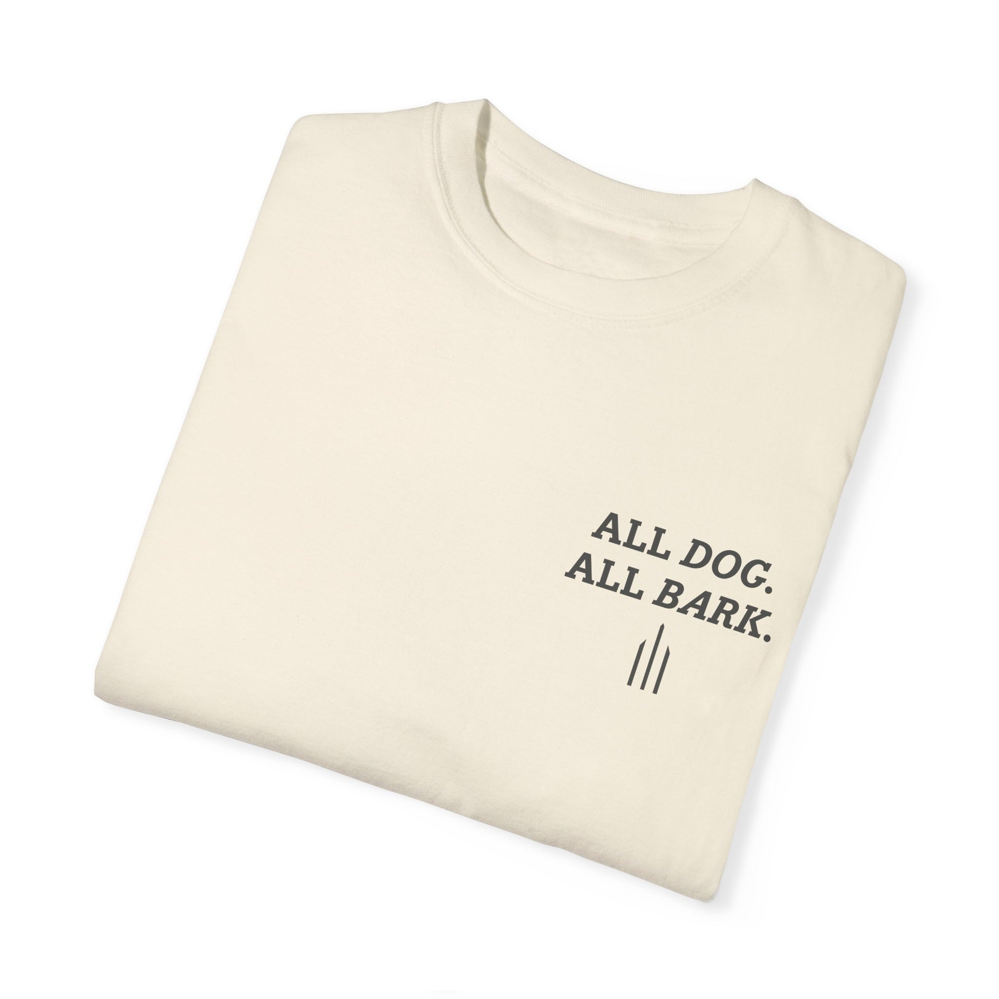 Casual Ivory T-Shirt w/ Text And Dog Graphic