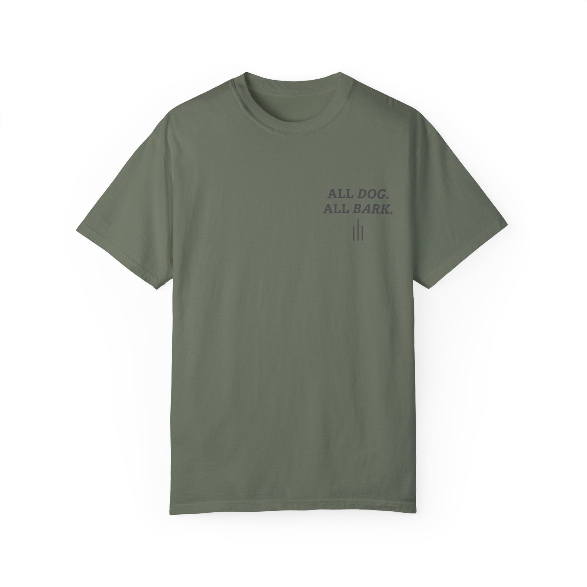 Casual Moss T-Shirt w/ Text And Dog Graphic
