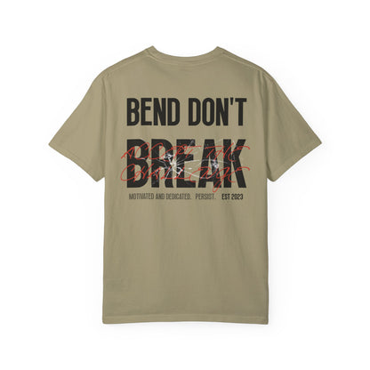 Casual Khaki T-Shirt w/ Text And Broken Glass Graphic