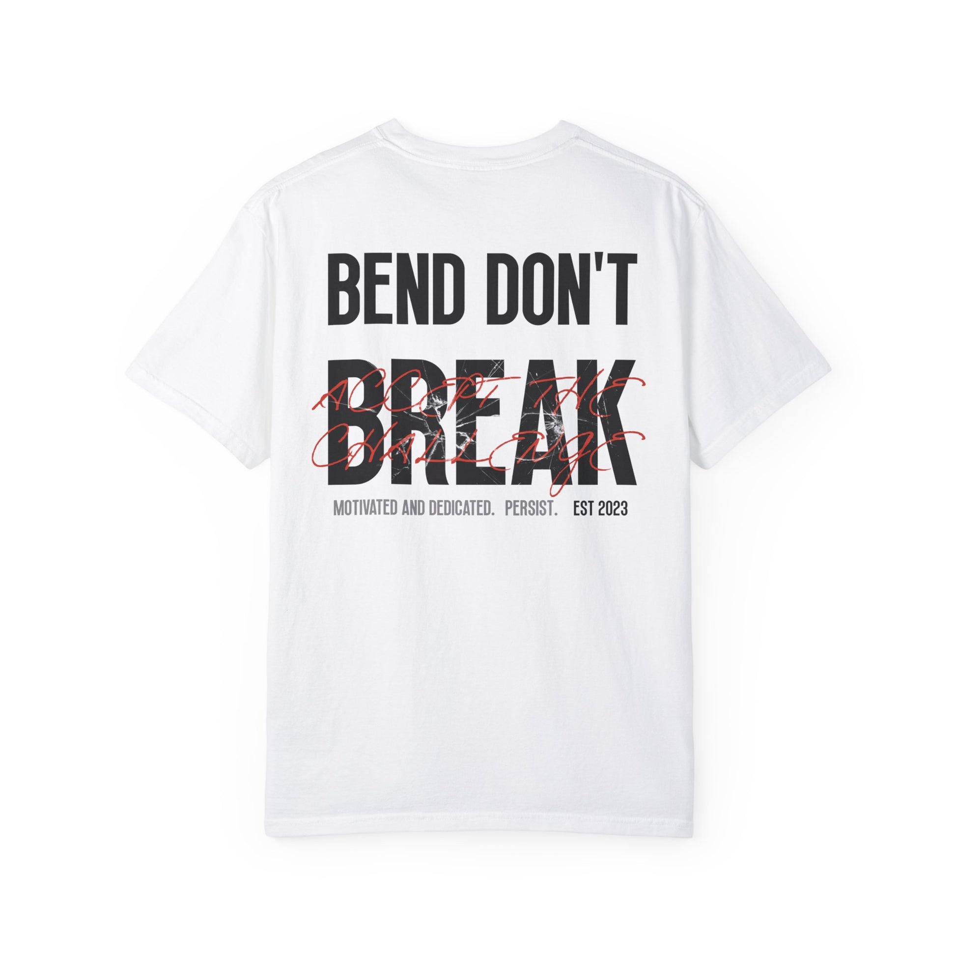 Casual White T-Shirt w/ Text And Broken Glass Graphic