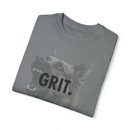 Casual Granite T-Shirt w/ Text And Dog Graphic