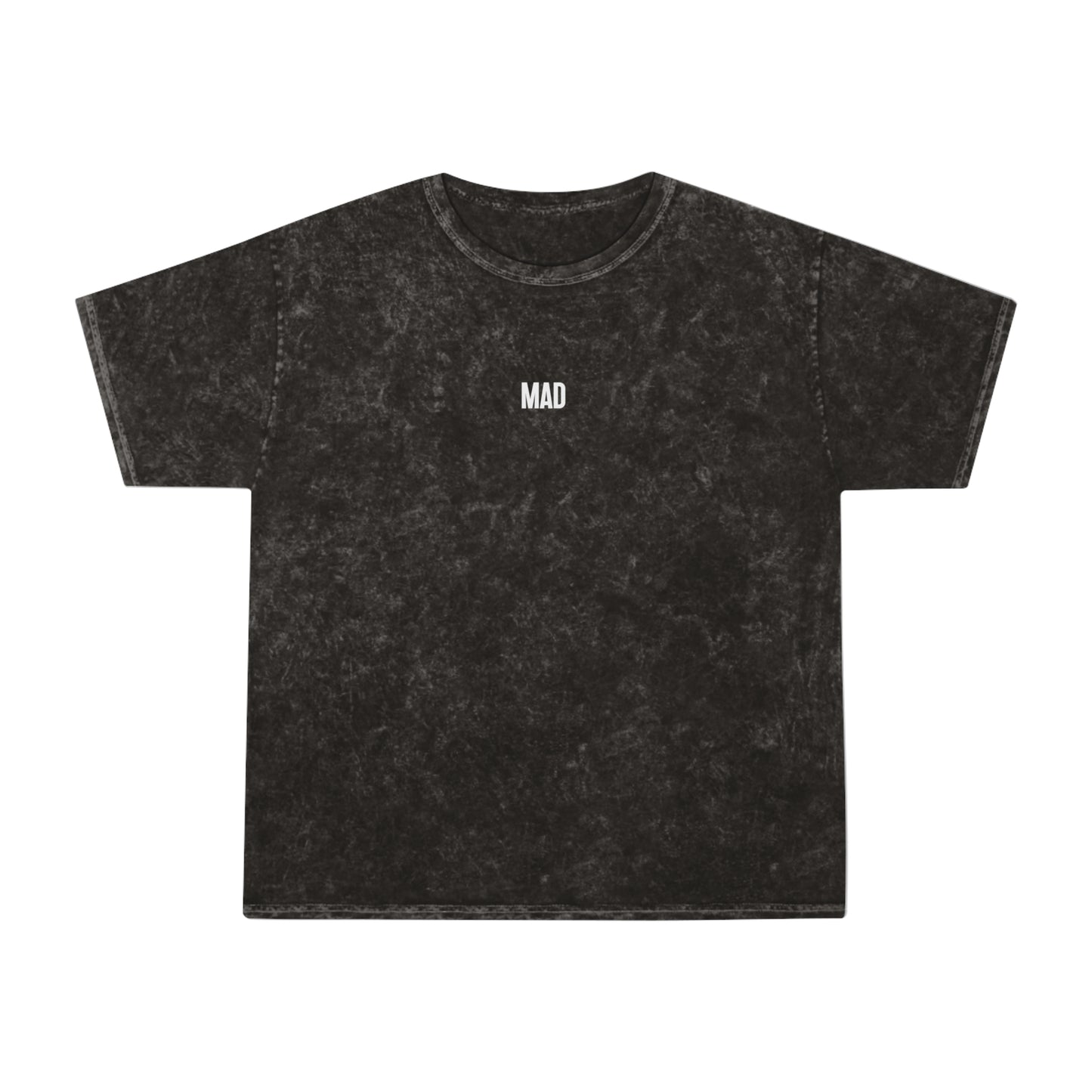 Casual Black Washed T-Shirt w/ Text